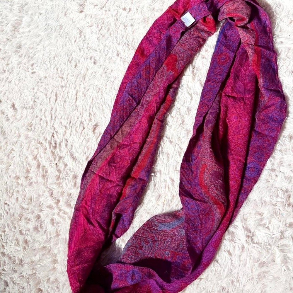 Y2K Rich Jewel Tone Indie Abstract REN Faire Gypsie Whimsical Scarf Womens OS